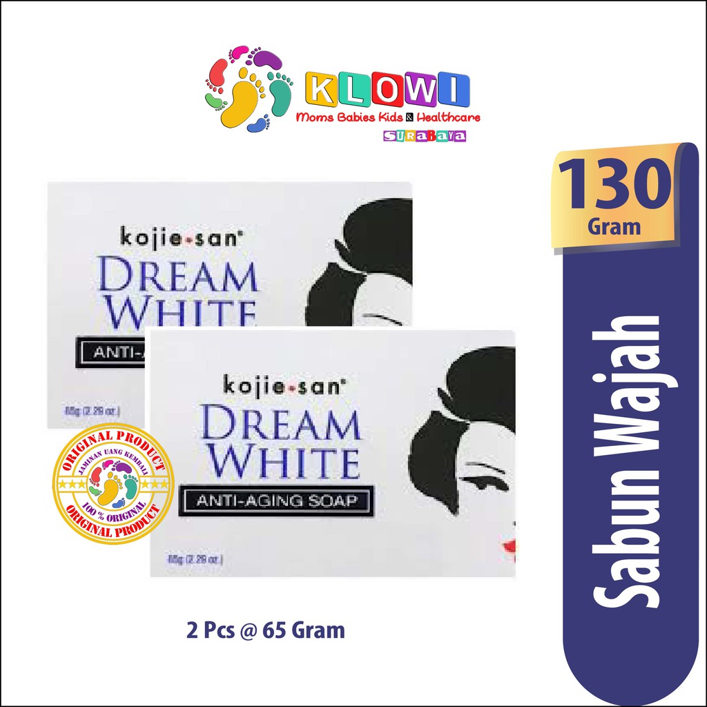 KOJIESAN DREAM WHITE ANTI AGING SOAP 65G/KOJIE SAN SOAP/SABUN WAJAH/LIGHTENING/ANTIAGING 2 PCS