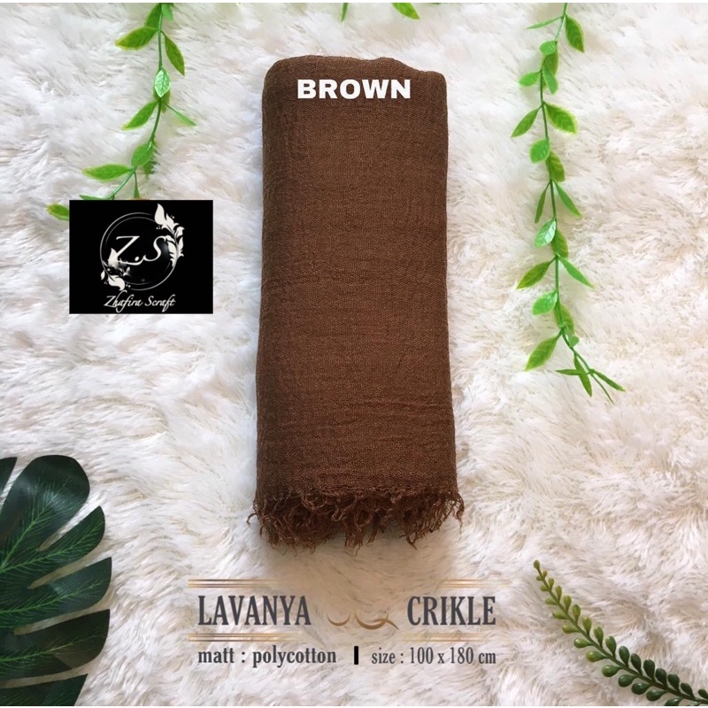 HIJAB Best Seller PASHMINA CRINKLE / CRINCLE - PASHMINA CUTTON CRINKLE / NEGRO / KUSUT-Brown