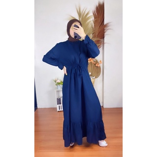 Rx Fashion ALIFA MAXI DRESS / REIN DRESS Bahan Twiscone Fit XL-NAVY