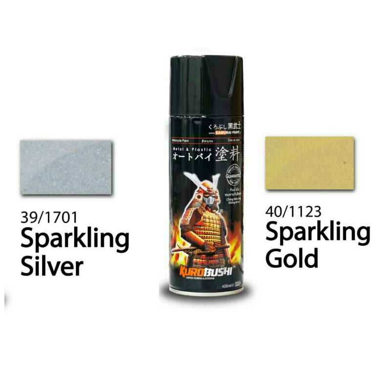 Pilok Pilox Samurai Kurobushi Sparkling Gold  Emas Mengkilap Sparkling Silver Silver Mengkilap 400ml
