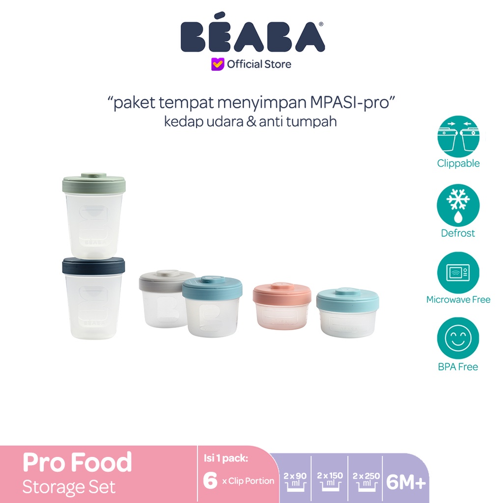 Beaba Pro Food Storage Set 6 - Wadah Makanan Bayi TEMPAT MPASI BAYI