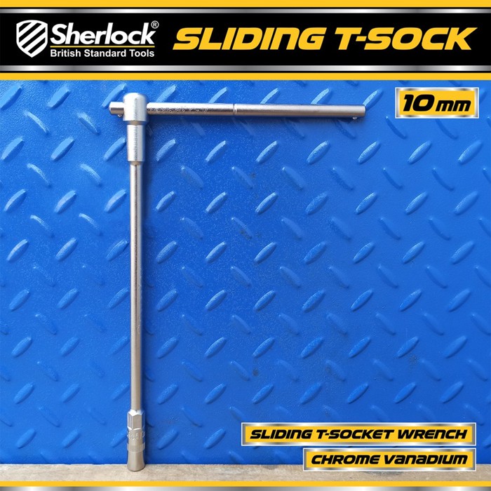 Kunci T - Type Socket 10mm / Sherlock Kunci Sok/Sock T (Gagang Slide/Geser)