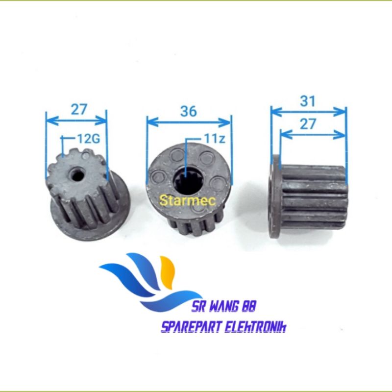 Inti pulsator gigi 11 luar 12- Gigi Baling mesin cuci