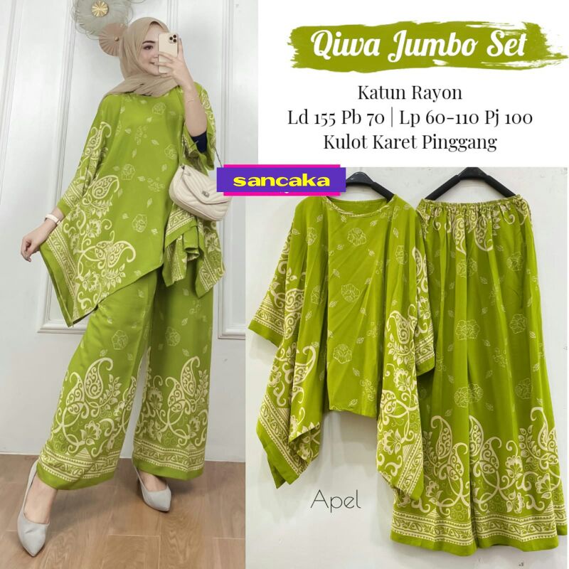 QIWA ONE SET JUMBO /ORI SANCAKA/ONE SET RAYON BATIK