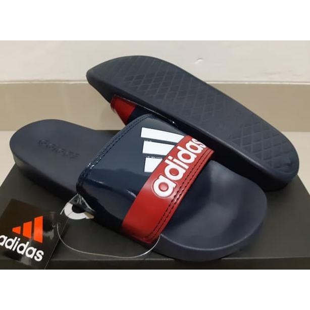 SANDAL PRIA / WANITA / SLIDE ADIDAS VOLOOMIX UPPER GRADATION NAVY RED KUALITAS PREMIUM