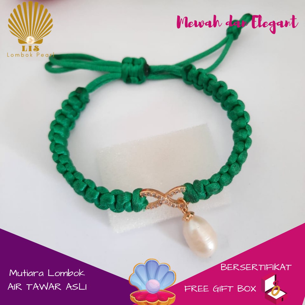 MUTIARA LOMBOK GELANG SERUT TALI MUTIARA TAWAR