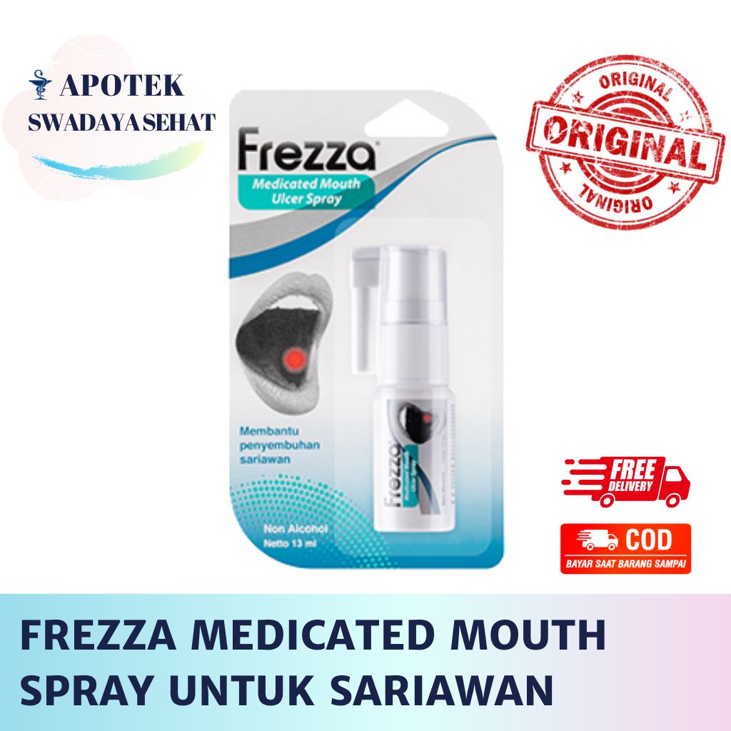 FREZZA MEDICATED Mouth Ulcer Spray 13ML - Obat Penyembuh Sariawan Panas Dalam Mulut