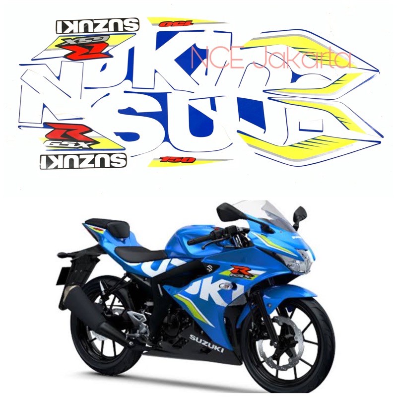 STIKER STRIPING GSX 150 R 2016 BIRU