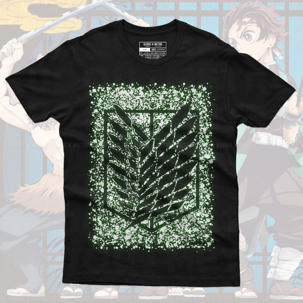 Kaos SNK Logo Splash Glow in the Dark Anime Manga Attack On Titan Premium Unisex