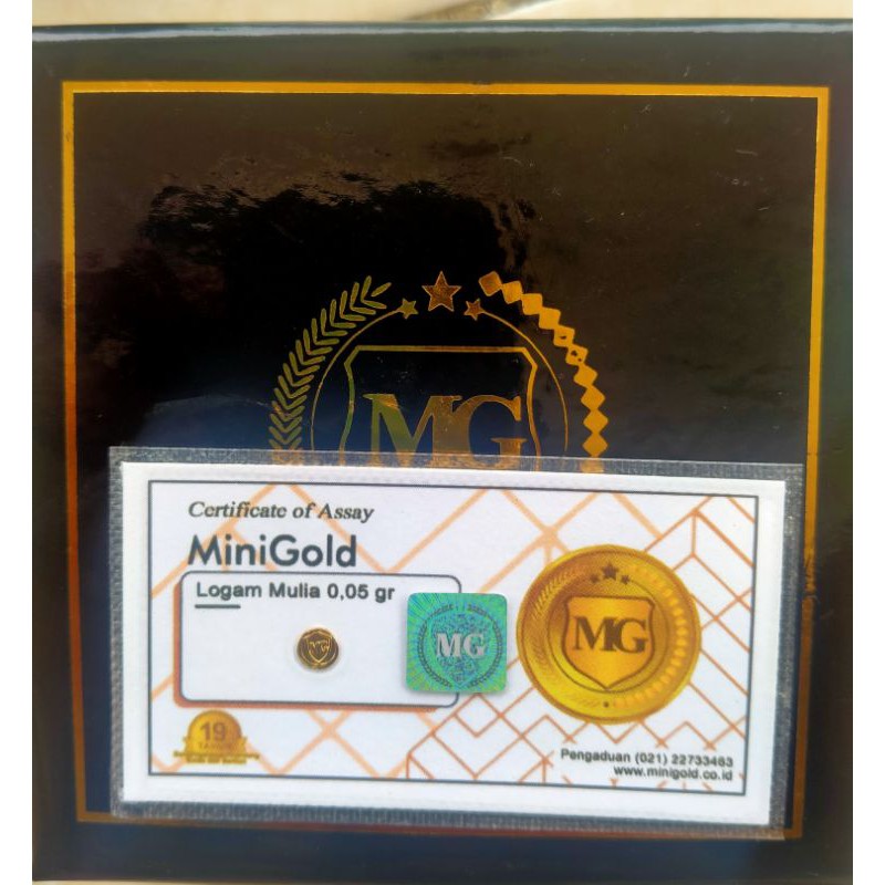 Minigold Emas Mini Gold Logam Mulia Ukuran 0,05 gram + Kwitansi Resmi