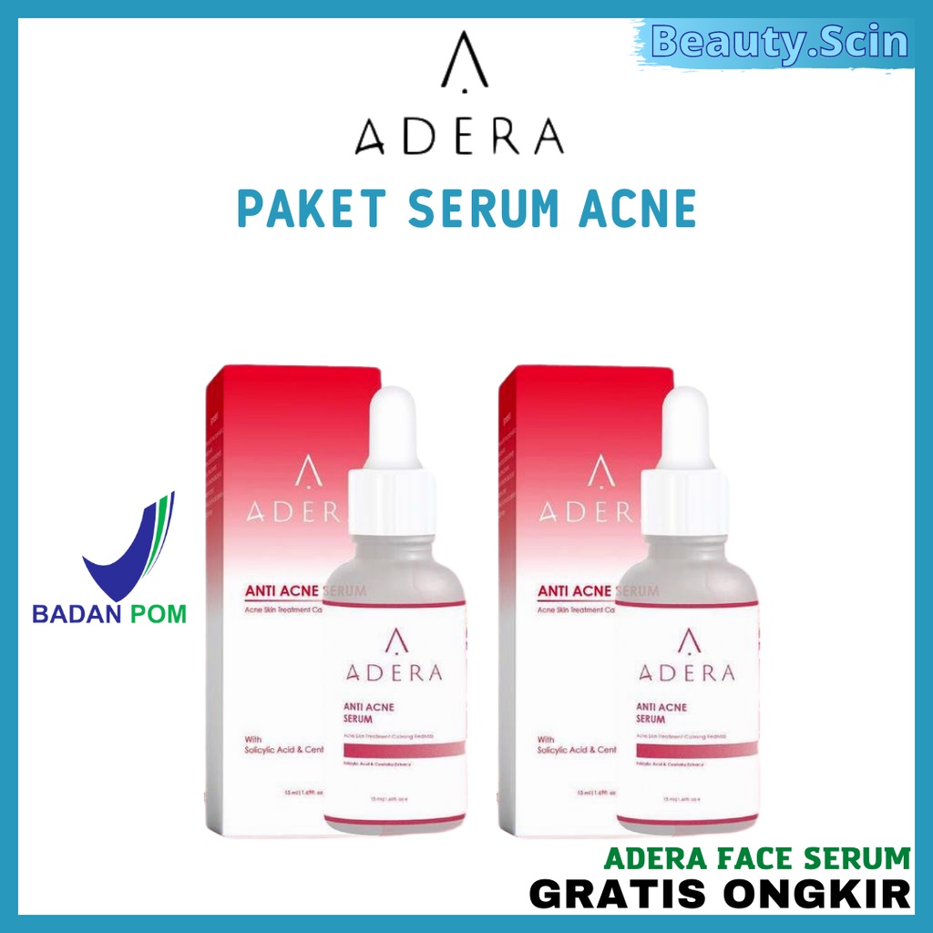ADERA SERUM PAKET SKINCARE HEMAT SERUM ACNE UNTUK MENGHILANGKAN JERAWAT FLEK HITAM MERAWAT DAN MENJA