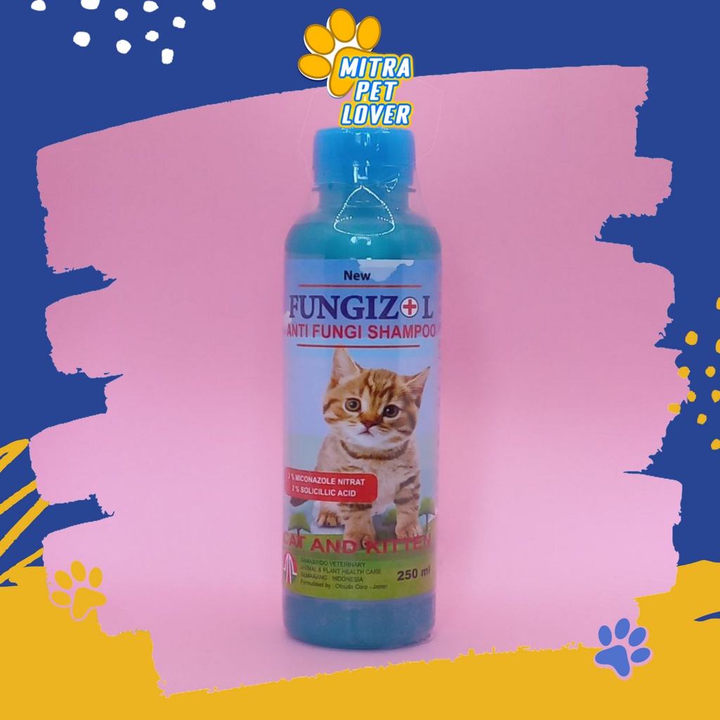 SHAMPO ANTI JAMUR KUCING - FUNGIZOL CAT SHAMPOO 250 ML ORIGINAL - ANTI JAMUR WANGI BERSIH SEHAT MENGHALUSKAN MELEMBUTKAN BULU PET ANIMAL HEALTHCARE AND VETERINARY TAMASINDO OBAT KESEHATAN DAN VITAMIN TERNAK HEWAN BINATANG PELIHARAAN MITRAPETLOVER