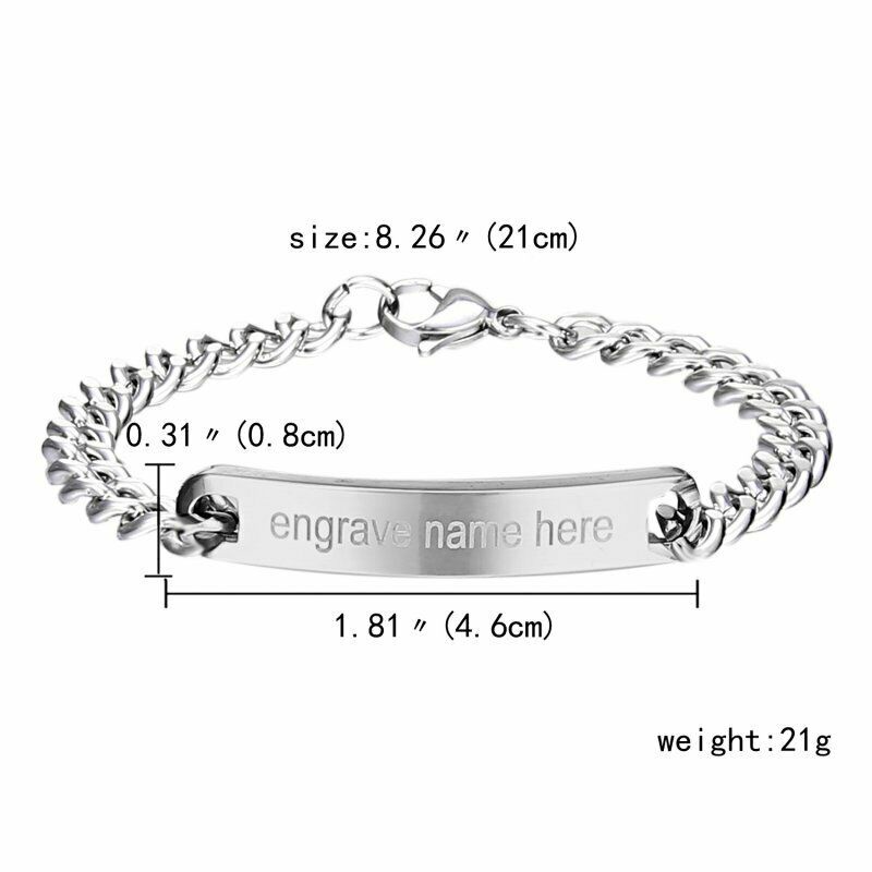 Gelang Bangle Cuff Bahan Stainless Steel Motif Ukir Untuk Pasangan