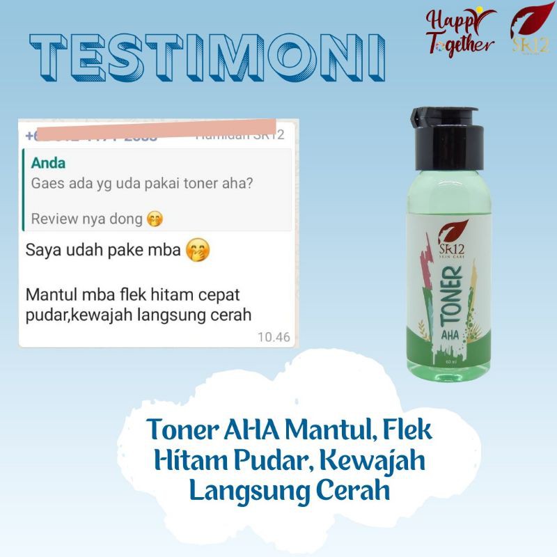 Toner AHA SR12 - Eksfoliasi Wajah Toner Wajah Glowing Untuk Semua Jenis Kulit Mengangkat Sel Kulit Mati Pada Wajah