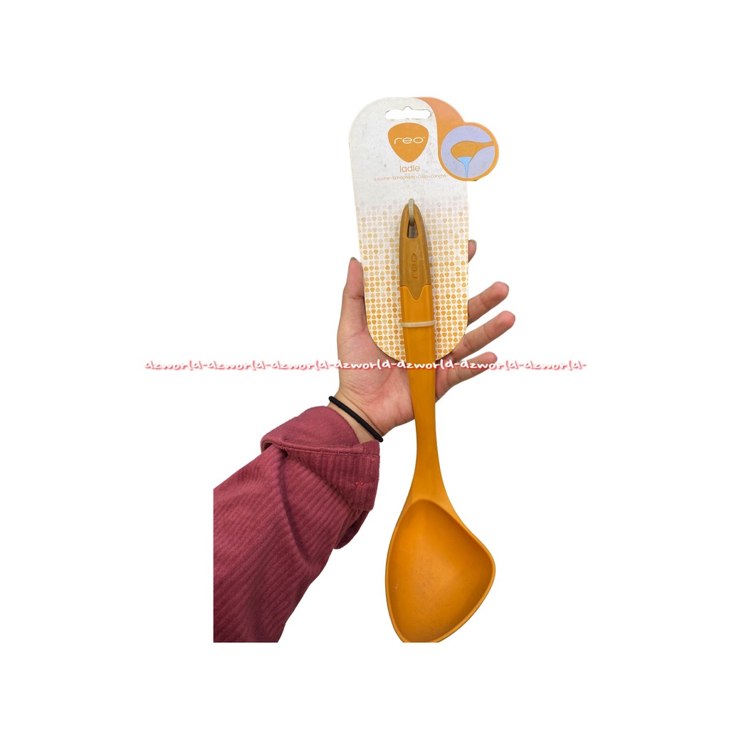 Reo Ladle Louche Sendok Spatula Plastik Tangkai Panjang Orange Kuning