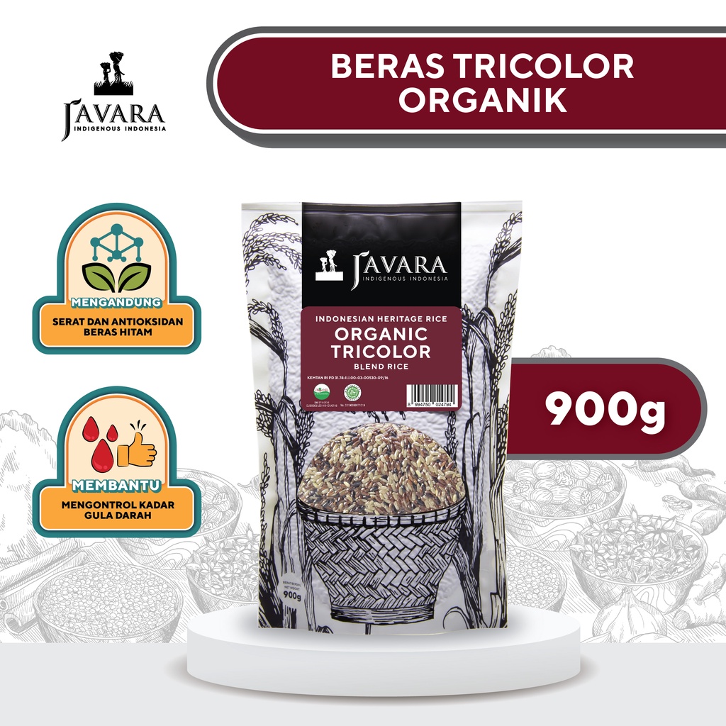 

Javara Organic Tricolor Blend Rice - Beras Organik Tricolor 900g