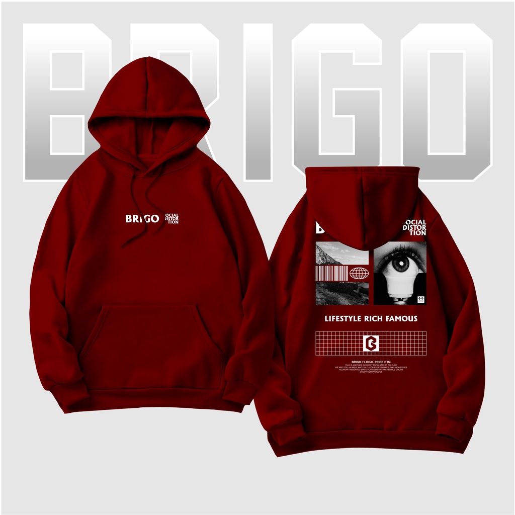 Sweater Hoodie BRIGO Sablon DTF Fleece Cotton || BRIGO Jumper Hoodie Social Distortion M-XXL (Pria &amp; Wanita) Free stiker&amp;Gantungan Kunci