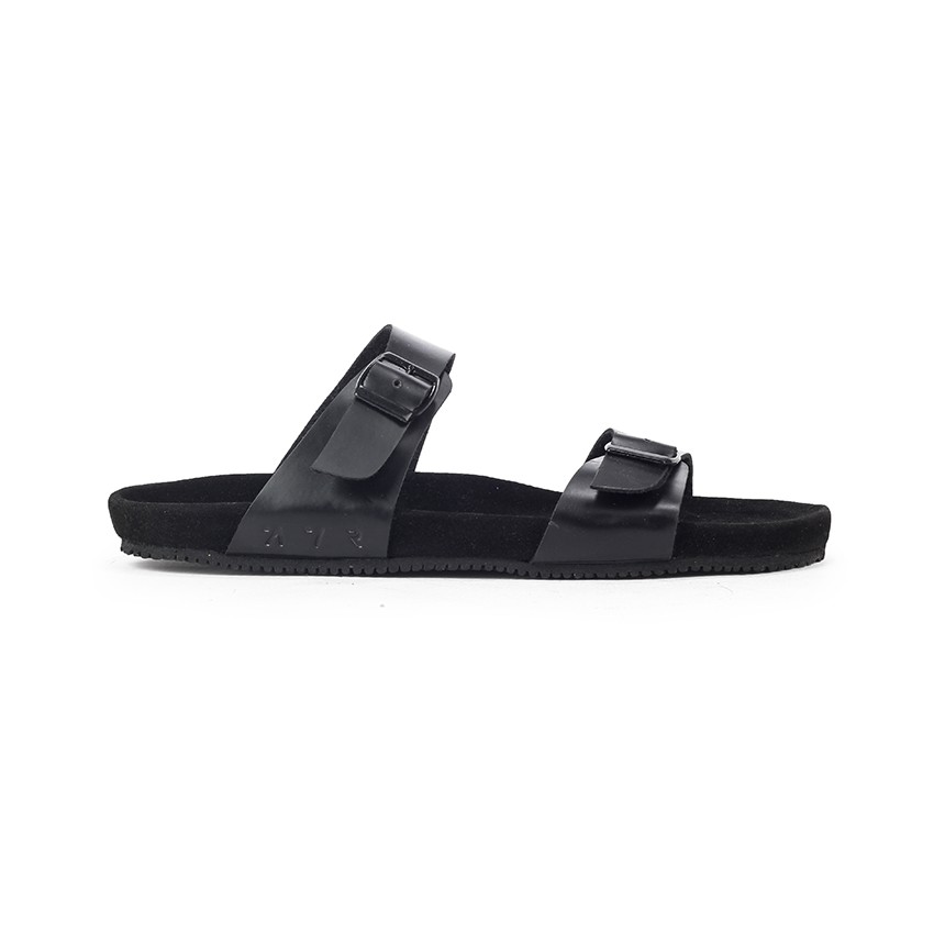 Abel Full BLack  | Sendal Kulit Simpel Original Pria/Cowok/Men Sandal Footwear Ori | FORIND x Navara