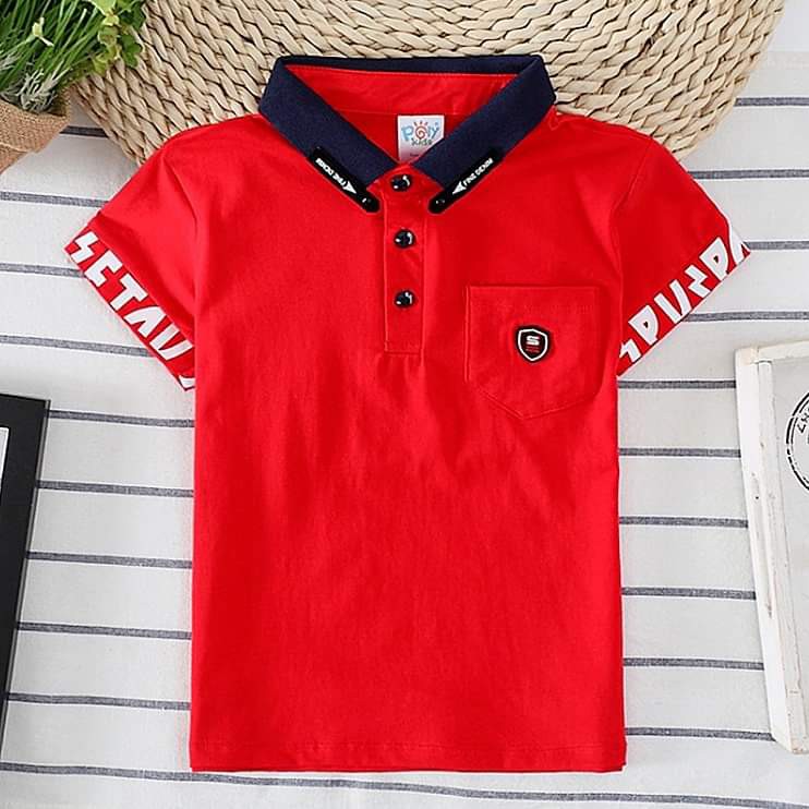Kaos Polo  Anak  Warna Merah Tshirt Anak  Cowo  Warna Merah 