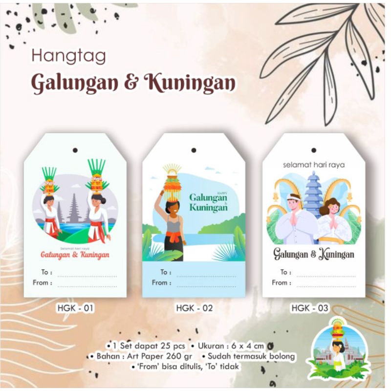 

Hangtag Kuningan dan Galungan / Price tag / Label tag