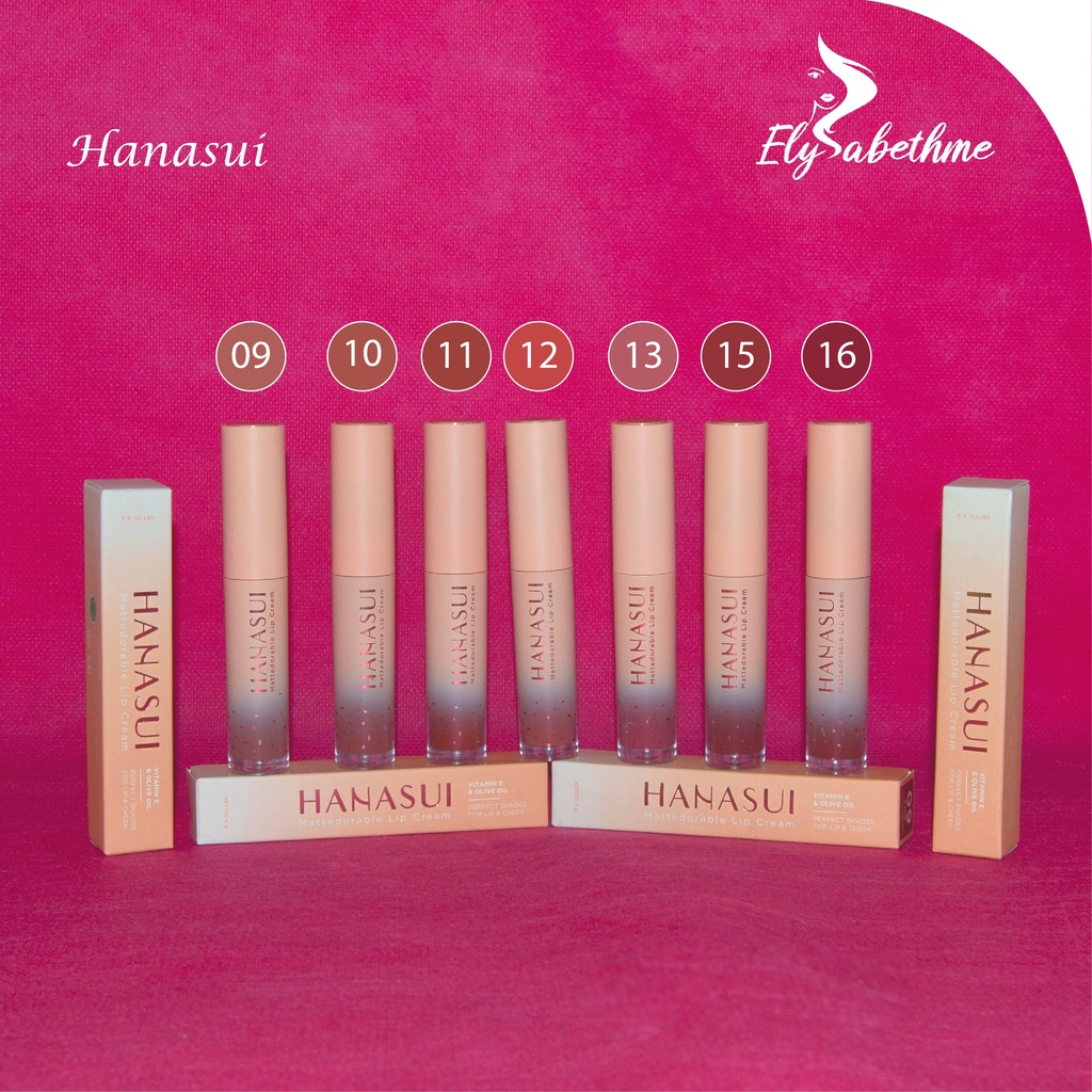 ✿ELYSABETHME✿ ⓗⓐⓝⓐⓢⓤⓘ HANASUI Lip cream Mattedorable BOBA ombre lips ala korea hasil natural lipstick cair