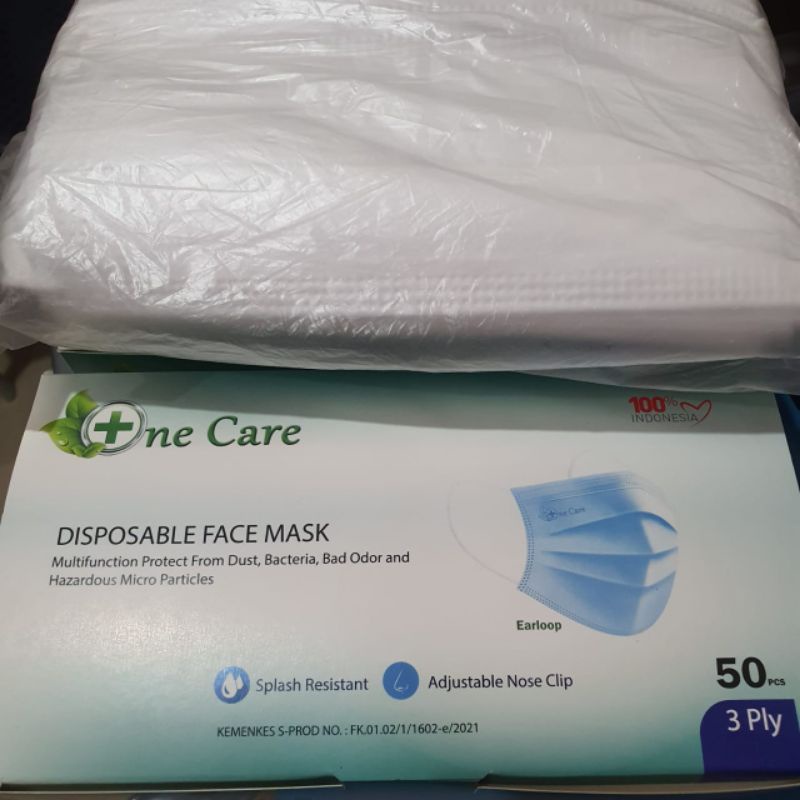 Masker 3Ply Onecare 1Box Isi 50Pcs