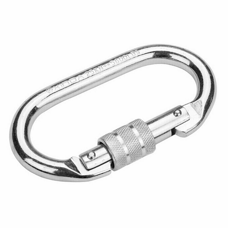 Jual Carabiner Baja Oval Screw Lock Steel Carabiner 25kn Climbing ...