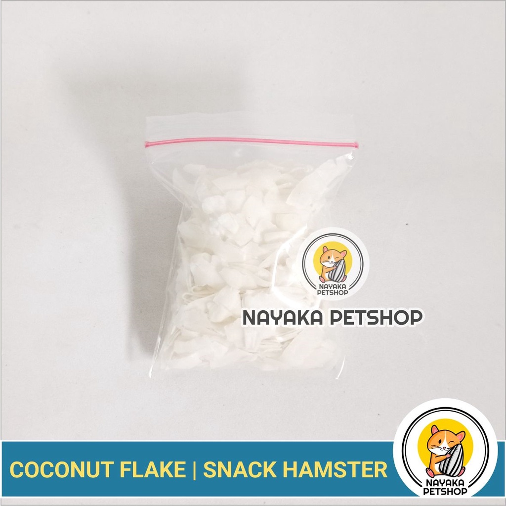 Snack Hamster Dried Coconut Flakes Kelapa Serut Kering Cemilan Ekstra Food Camilan Hewan