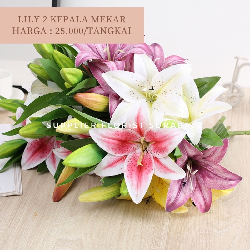 LILY BUNGA PALSU LILY BAHAN LATEX REAL TOUCH TIGER LILY ARTIFICIAL FLOWER ARTIFICIAL LILY BUNGA MAINAN TANAMAN HIAS