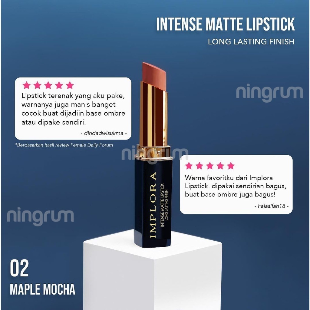 Ningrum - Implora Lipstick Intense Matte - Lipstick Long Lasting Finish Implora Lipstick 100% Original BPOM - 5103