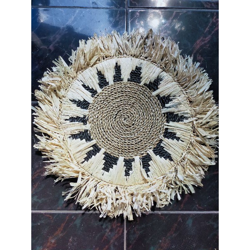 diameter 40cm placemate agel seagrass rumbai / tatakan piring / hiasan meja