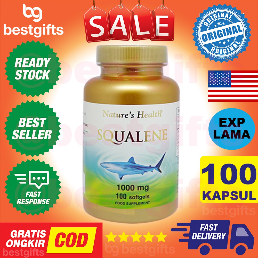 NATURE'S NATURES NATURE HEALTH SQUALENE FISH OIL 1000 MG JANTUNG KORONER DIABETES RADANG 100 KAPSUL