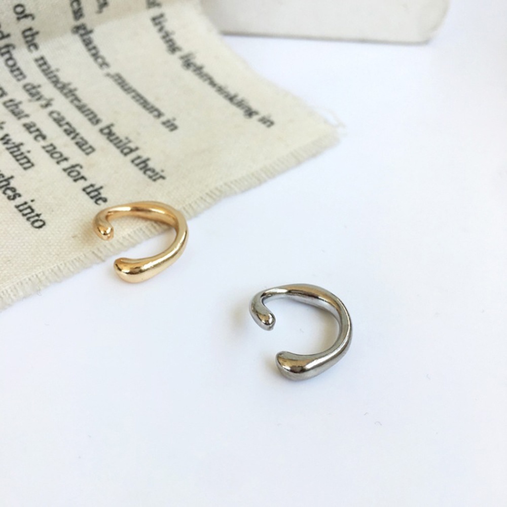 1 Pc Anting Tanpa Tindik Warna Emas Perak Untuk Wanita