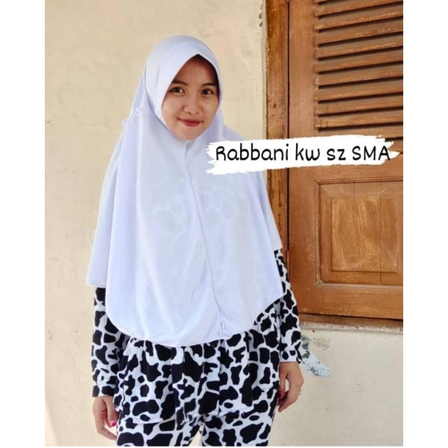 Jilbab Instan Serut Harian Rabbani KW SIZE XL Untuk SMP/SMA/DEWASA-3