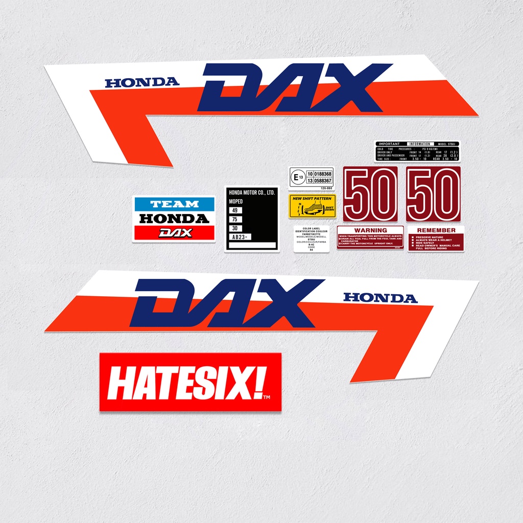 Sticker Stiker Decal Honda ST50J Daz St 50J Hatesix