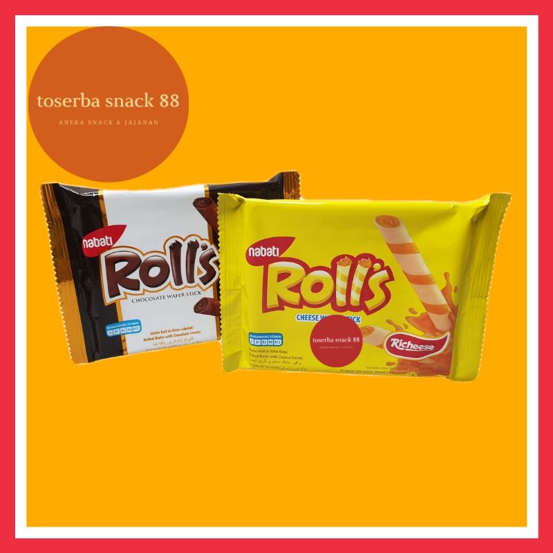 

NABATI ROLLS/Richesee Wafer rolls/Wafer Stick Chesee & Chocolate (40 gram)