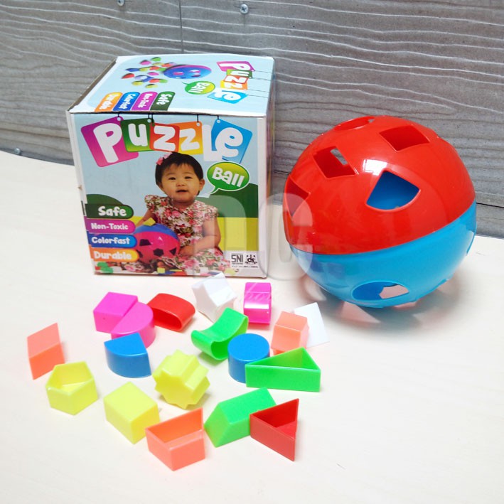 Puzzle Ball RANDOM Mainan Edukasi Blocks Bola Pintar Bentuk &amp; Warna Shape Color