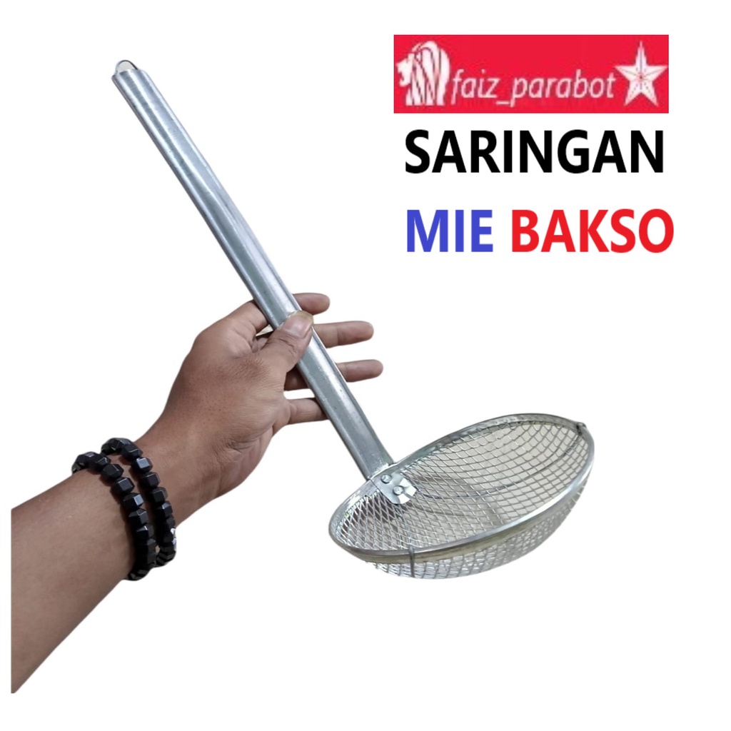 SARINGAN MIE AYAM BAKSO / BASO GAGANG KAYU DAN STAINLES CEKUNG