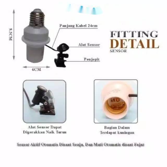 fitting sensor lampu / fitting sensor siang malam