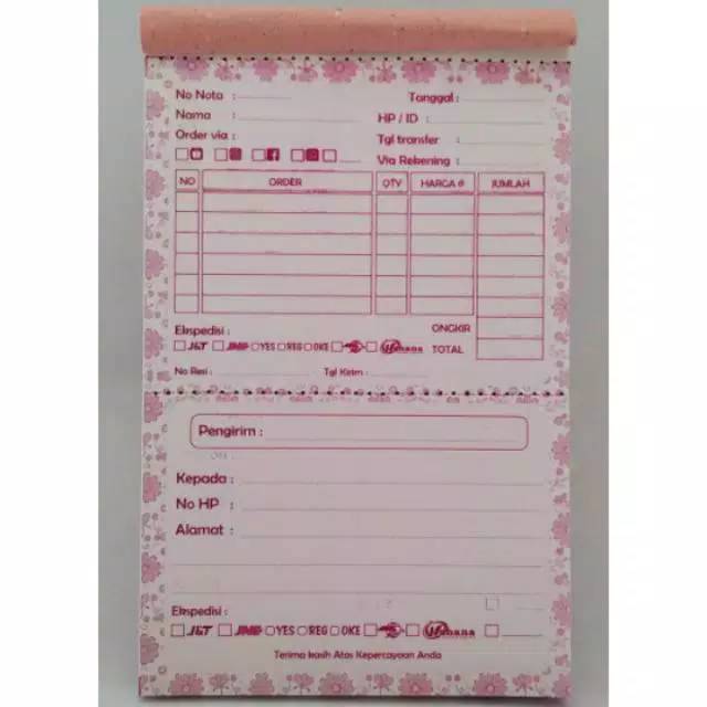 Label Pengiriman dan nota Olshop || Label pengiriman 2 in 1 Hvs 1 play (50 lmbr) Non Custom