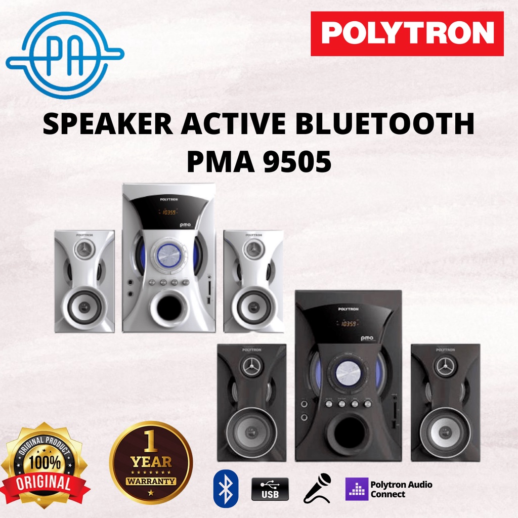 SPEAKER POLYTRON PMA 9525 / PMA9525 [BLUETOOTH / USB / KARAOKE / RADIO ] (GARANSI RESMI)
