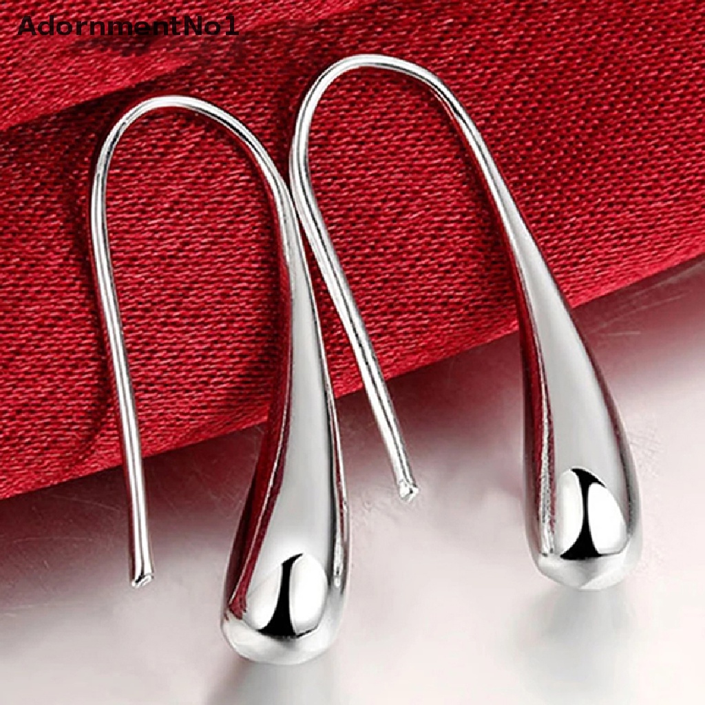 (AdornmentNo1) Anting Tusuk Gantung Silver 925 Desain Tetesan Air / Hujan Untuk Wanita