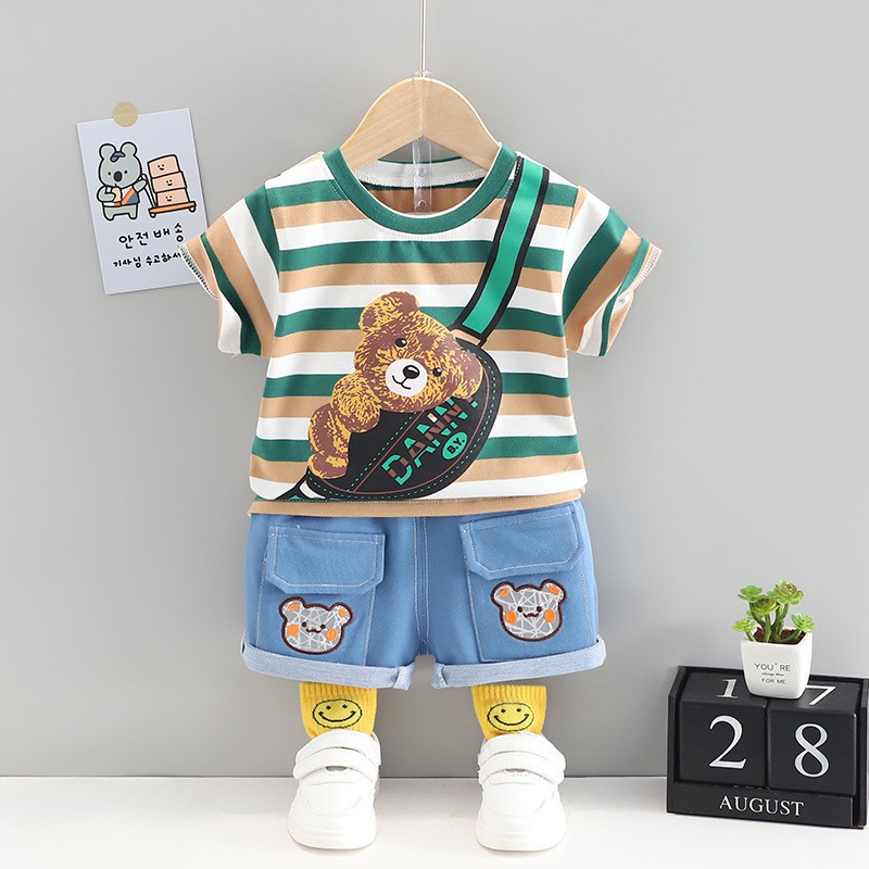 Setelan Import Kaos Tas Bear Anak Laki-Laki