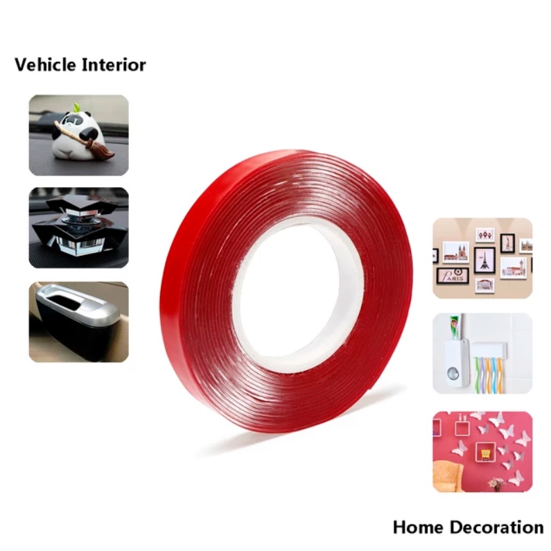 Double Tape Akrilik Selotip Perekat Dua Sisi Rekat Kuat Serbaguna Untuk Rumah Dinding Mobil Double Sided Tape Transparent Adhesive Acrylic No Trace Sticker 0.5 / 1 / 1.5 / 2.5 / 3 / 5 cm x 3 m