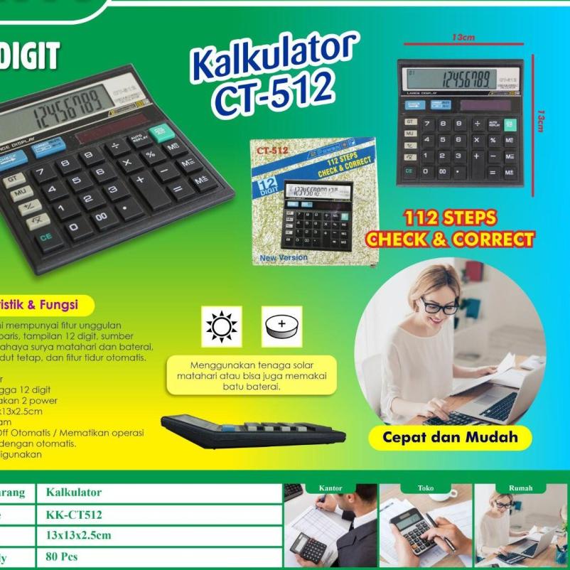 

Miliki Kalkulator Calculator Model Citizen CT512 CT 512 12 Digit