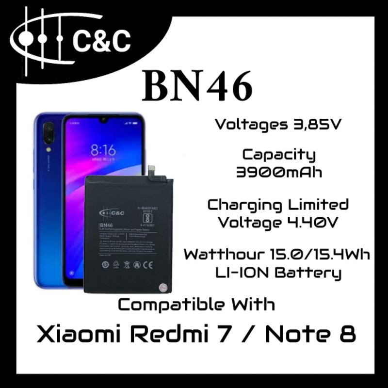 BATERAI BATRE BATTERY REDMI 7/BN46 MERK C&amp;C