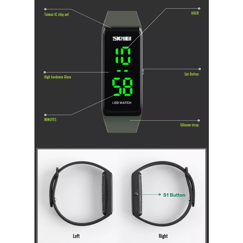 Jam Tangan SKMEI 1265 Jam Tangan LED SKMEI Jam Skmei Jam Tangan Cowok Jam Tangan Digital Jam Tangan Cewek