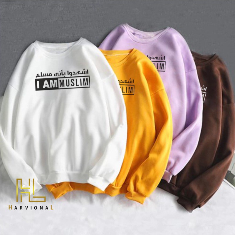 Parisdivarious Sweater Hoodie Sweatshirt Crewneck Im Muslim Bahan Fleece Size S - XXL (Pria &amp; Wanita)