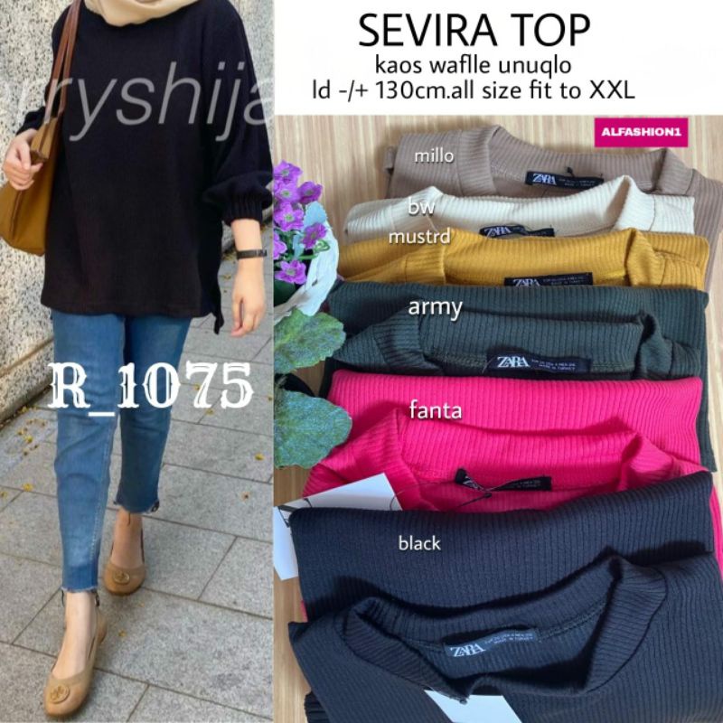 [NEW] SEVIRA TOP kaos waffle uniqlo by al fashion kaos knit rajut jumbo ld 130 label ori import bkk 