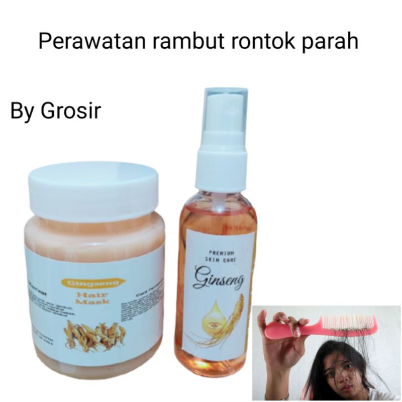 PAKET PERAWATAN RAMBUT RUSAK PARAH RONTOK [HAIR TONIC+HAIR MASK]